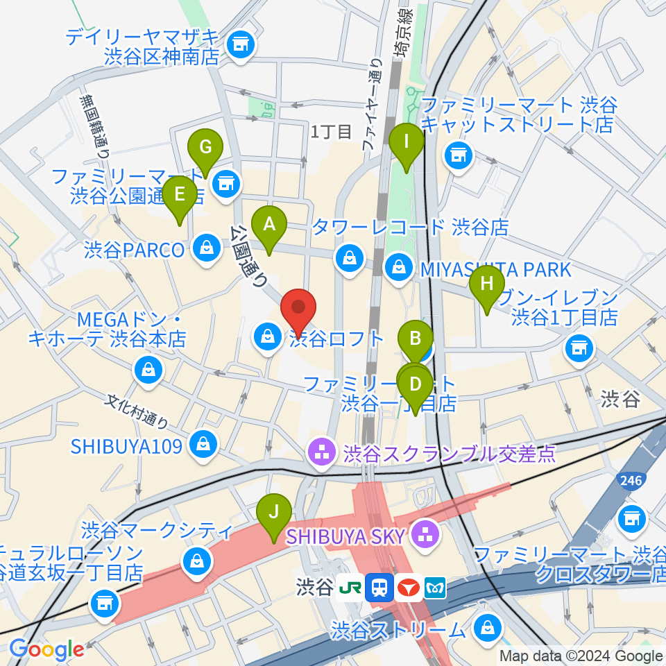 渋谷HUMAXシネマ周辺のホテル一覧地図