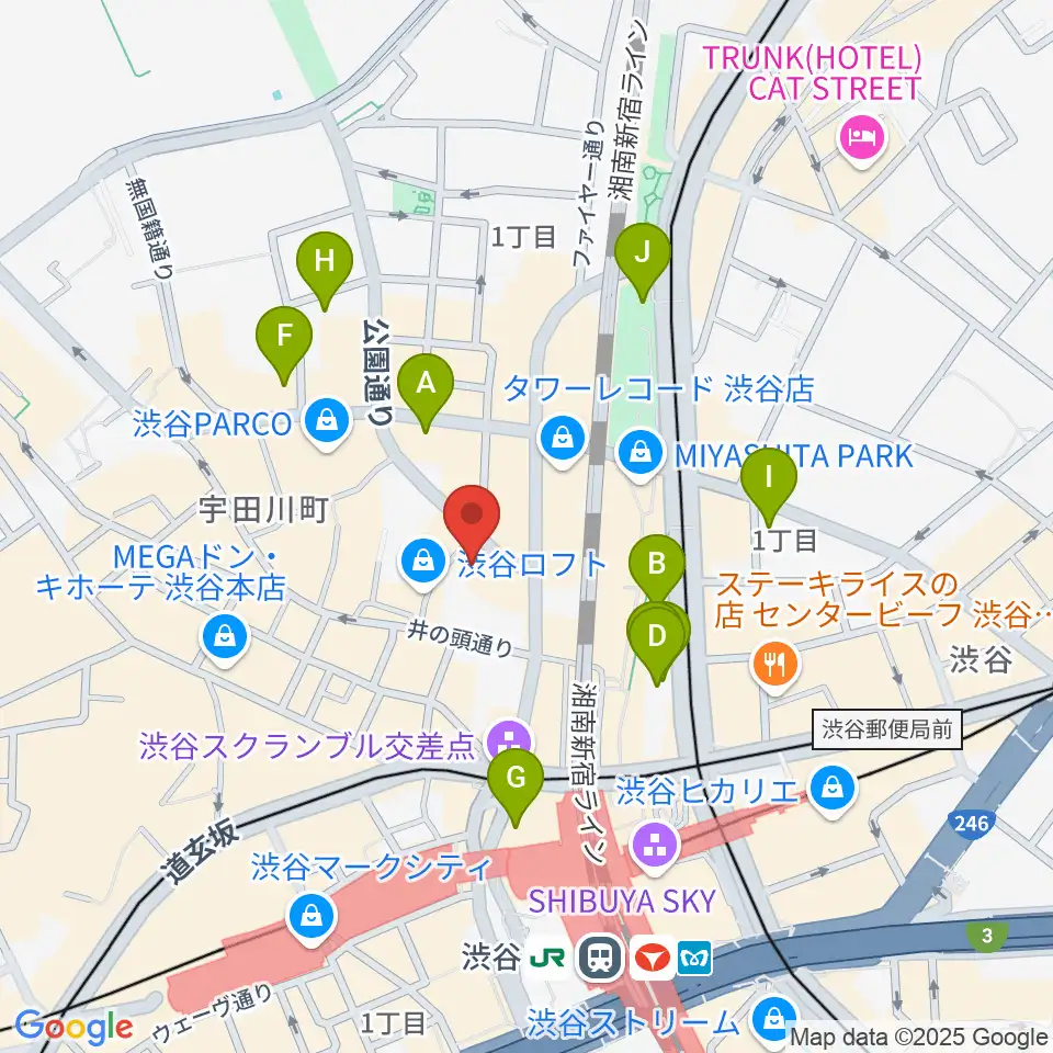 渋谷HUMAXシネマ周辺のホテル一覧地図