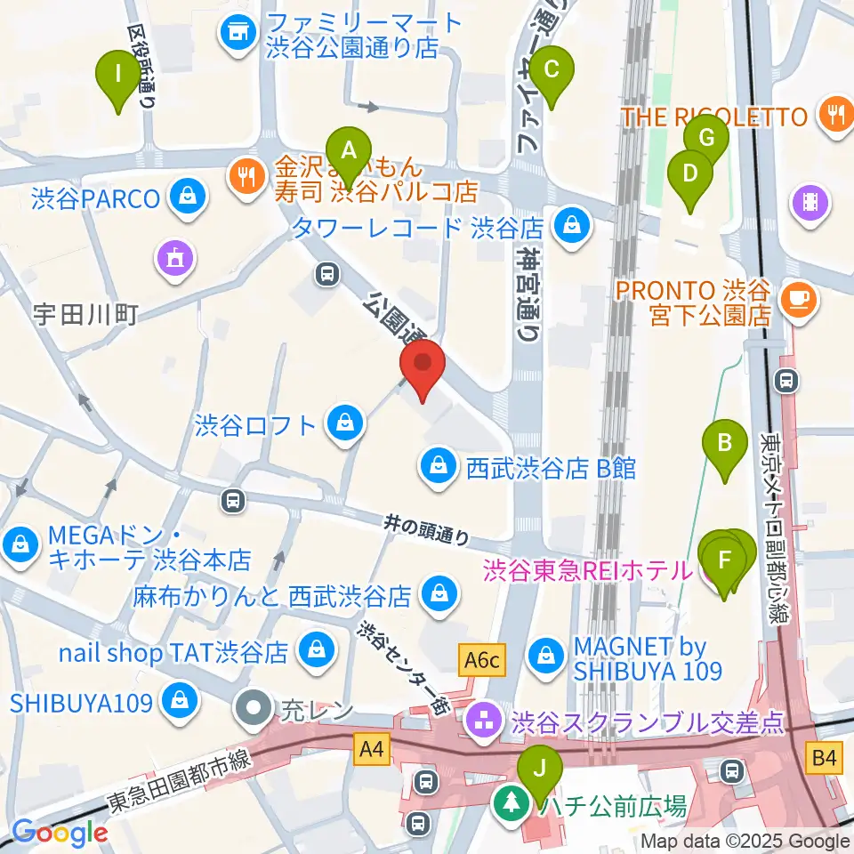 渋谷HUMAXシネマ周辺のホテル一覧地図