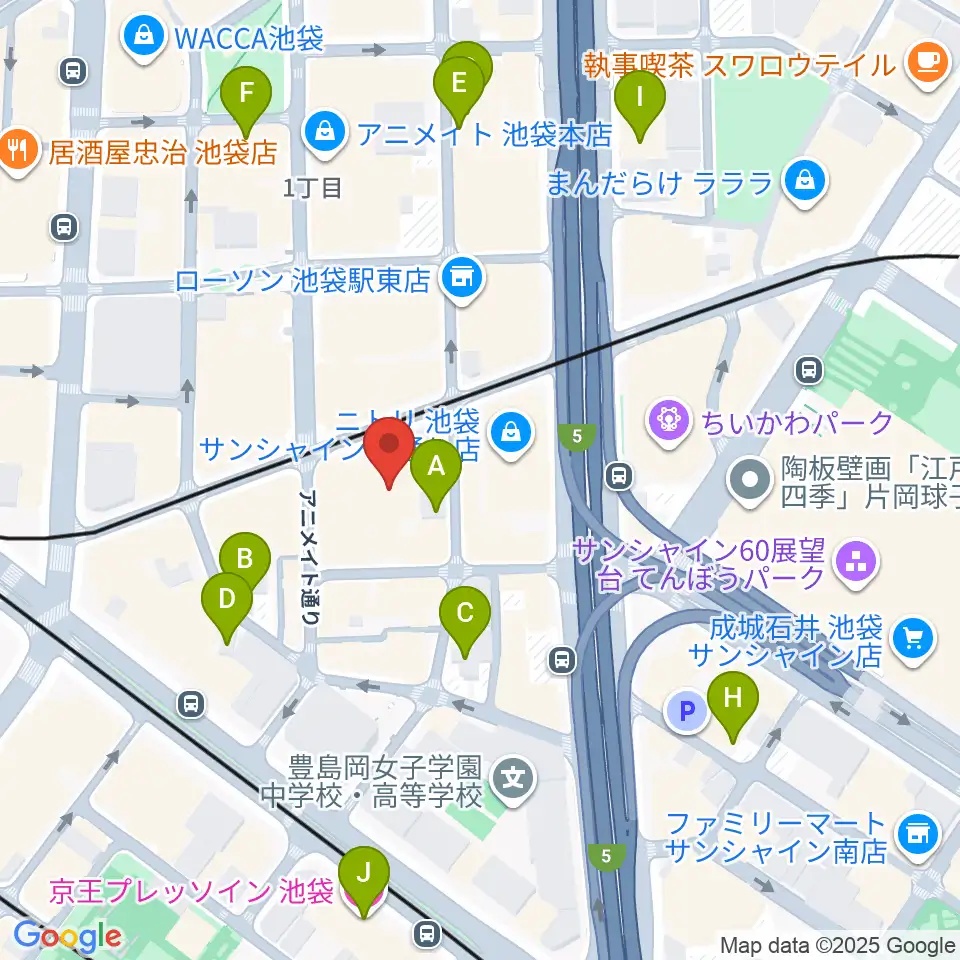 池袋HUMAXシネマズ周辺のホテル一覧地図