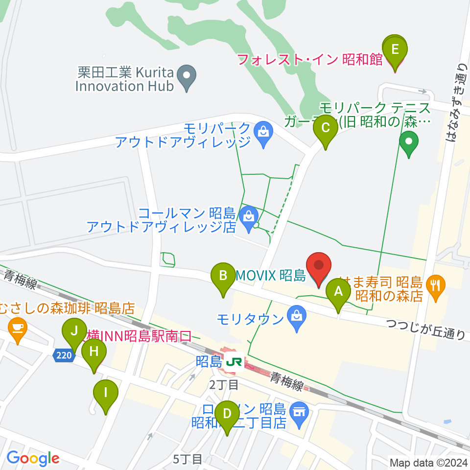 MOVIX昭島周辺のホテル一覧地図