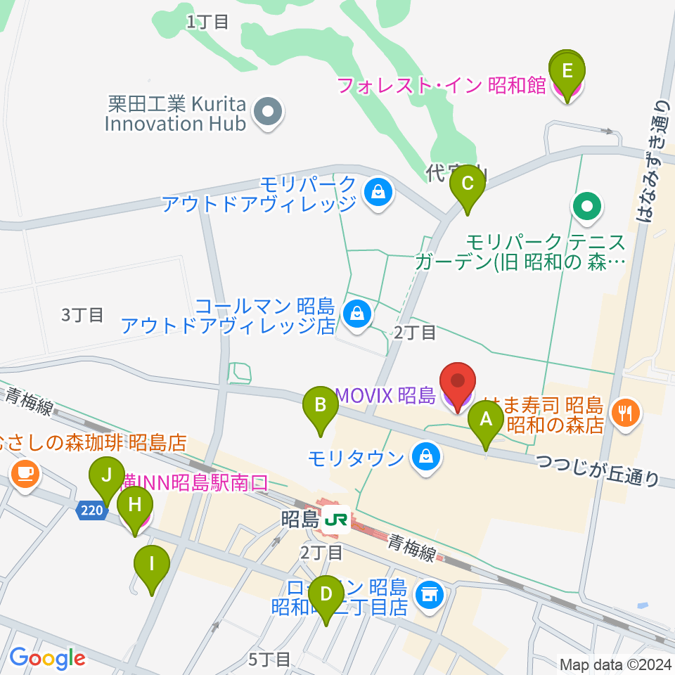 MOVIX昭島周辺のホテル一覧地図