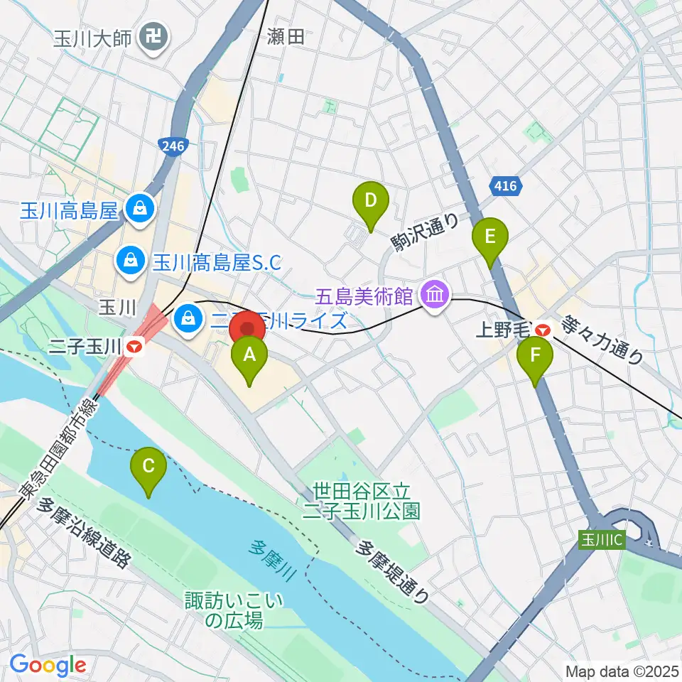 109シネマズ二子玉川周辺のホテル一覧地図