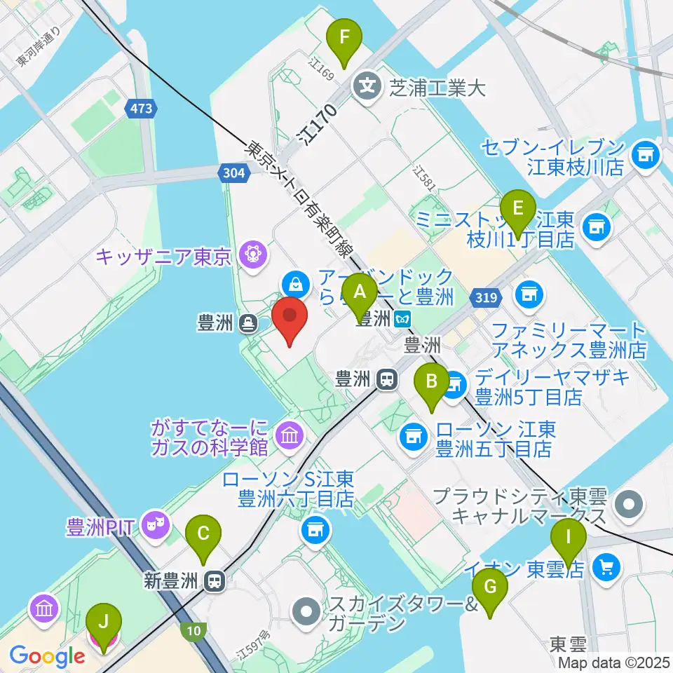 ユナイテッド・シネマ豊洲周辺のホテル一覧地図