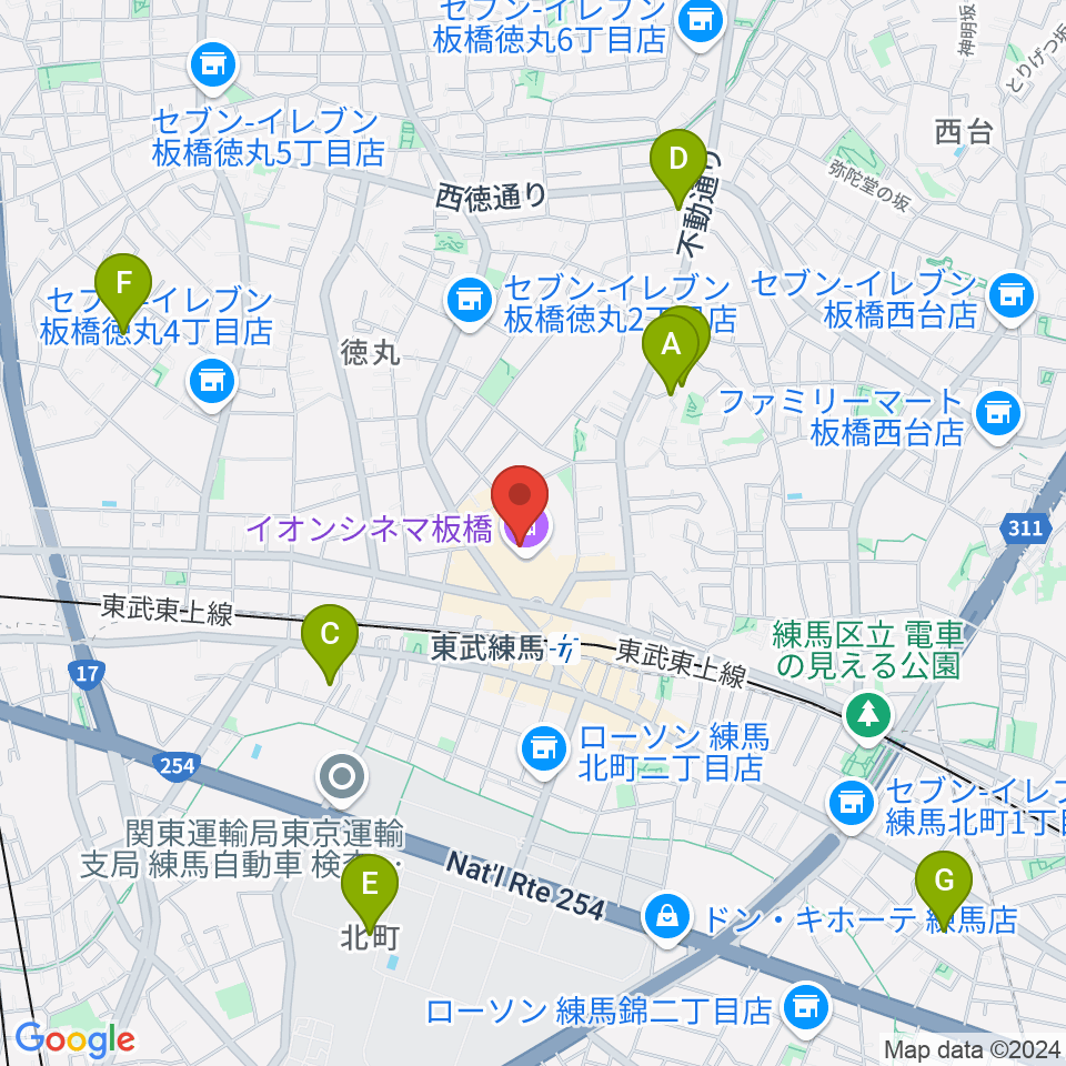 イオンシネマ板橋周辺のホテル一覧地図