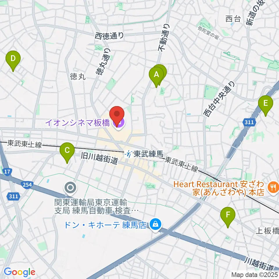 イオンシネマ板橋周辺のホテル一覧地図