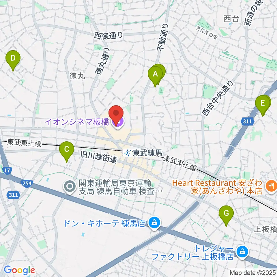 イオンシネマ板橋周辺のホテル一覧地図