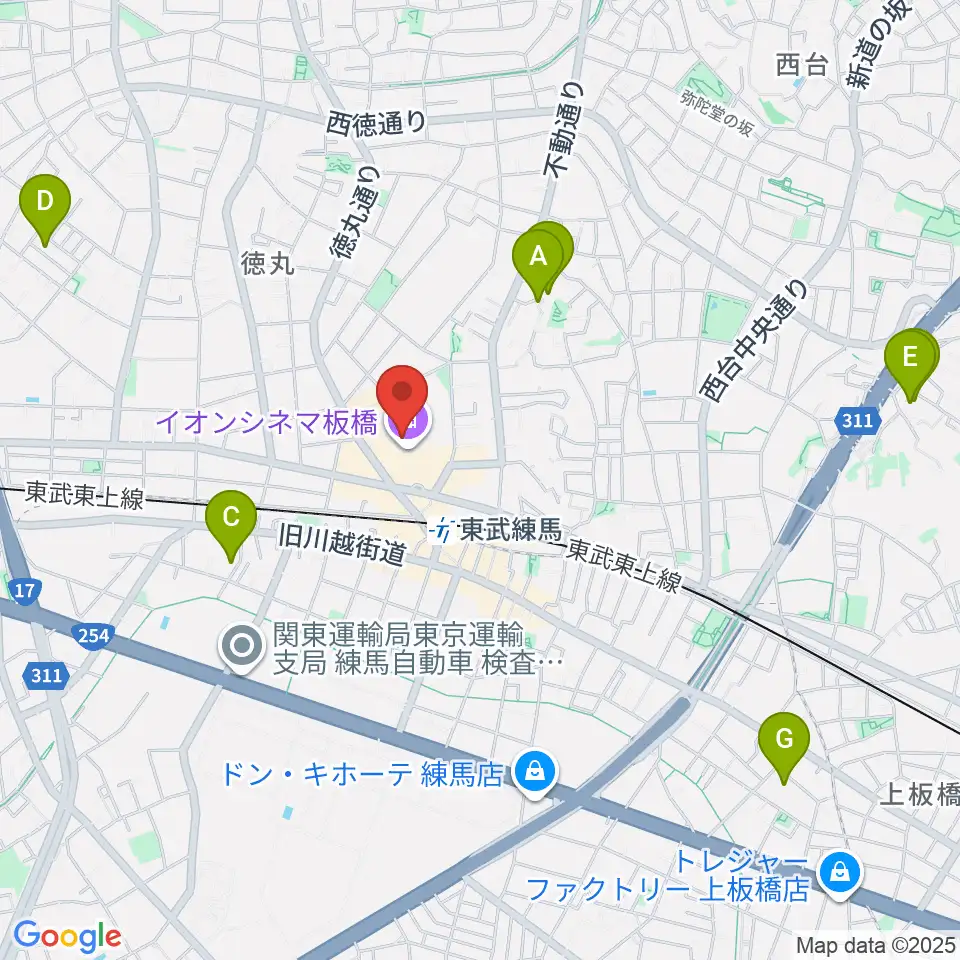 イオンシネマ板橋周辺のホテル一覧地図