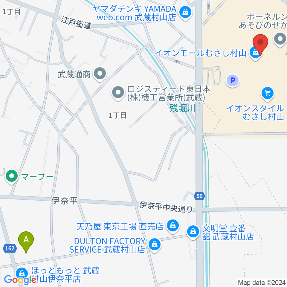 イオンシネマむさし村山周辺のホテル一覧地図