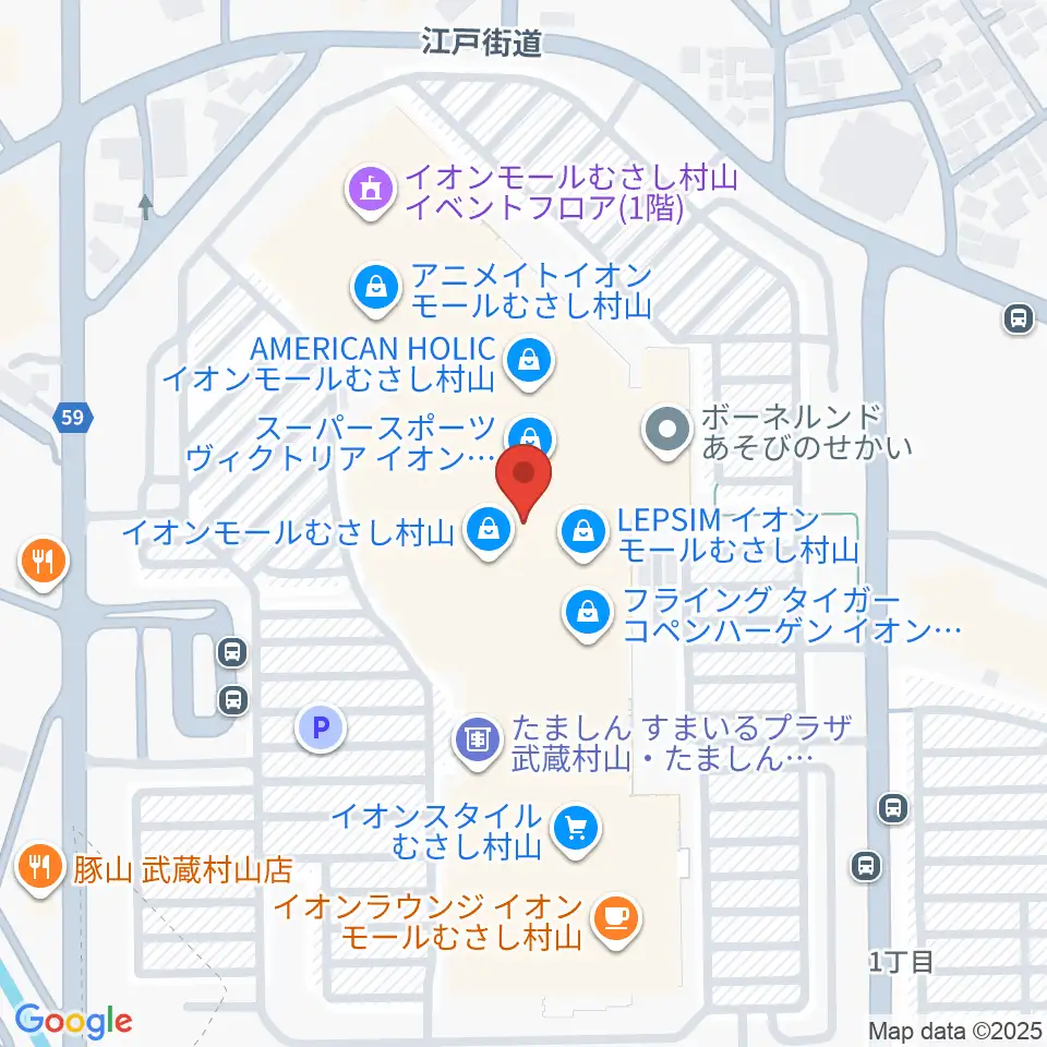 イオンシネマむさし村山周辺のホテル一覧地図