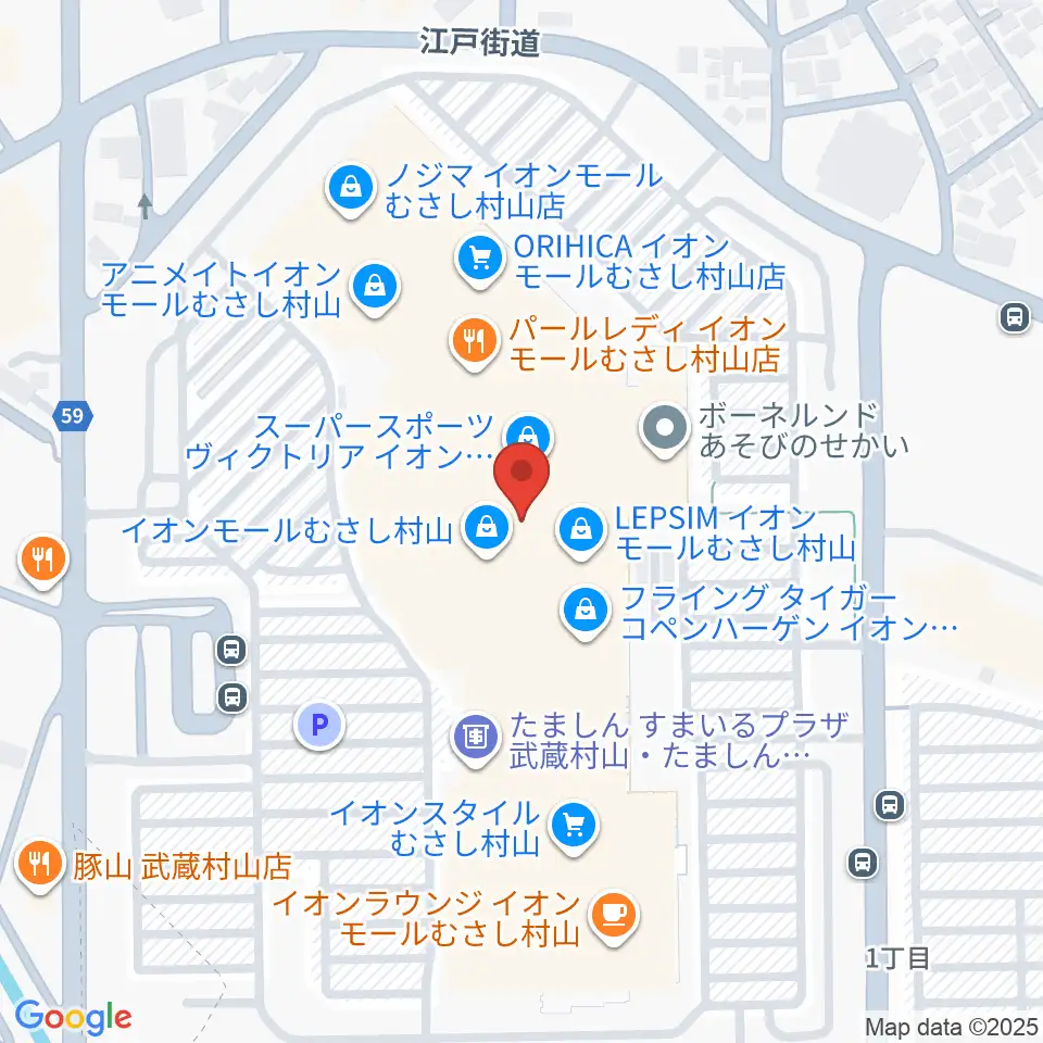 イオンシネマむさし村山周辺のホテル一覧地図