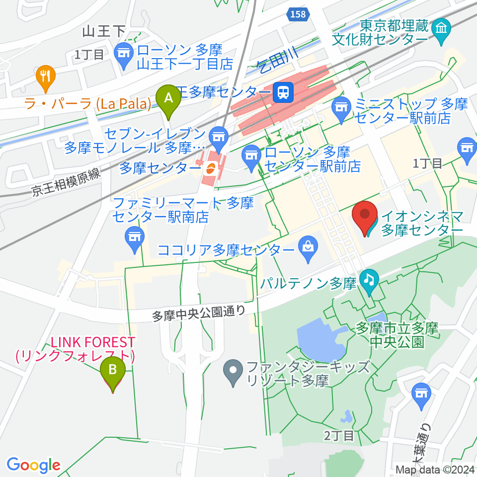 イオンシネマ多摩センター周辺のホテル一覧地図