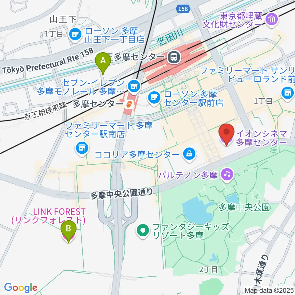 イオンシネマ多摩センター周辺のホテル一覧地図