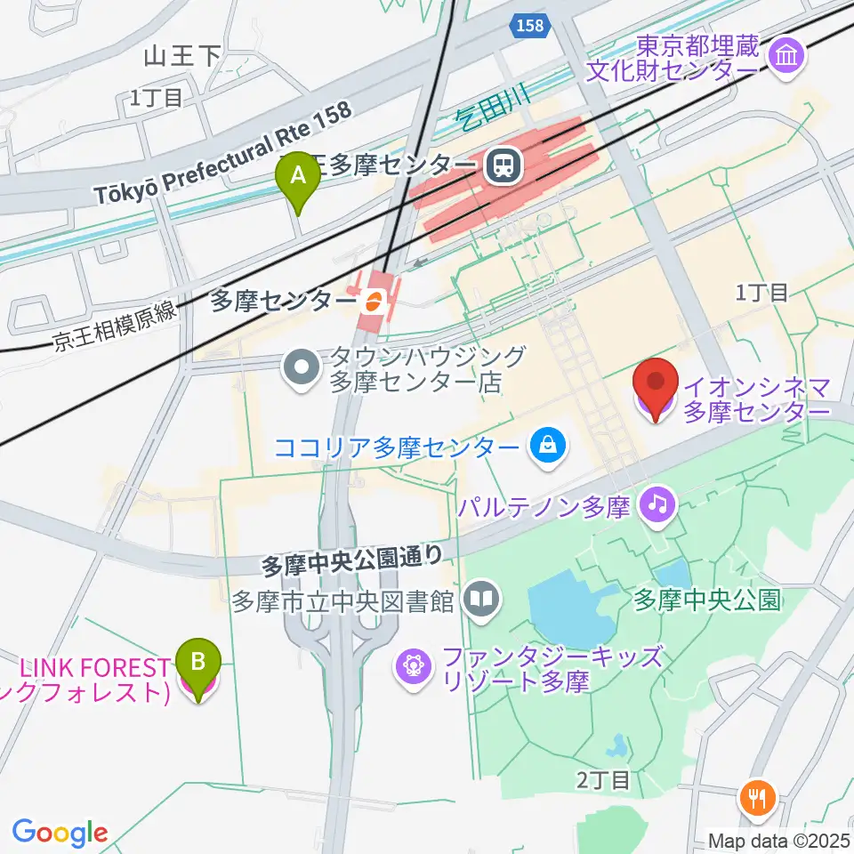 イオンシネマ多摩センター周辺のホテル一覧地図
