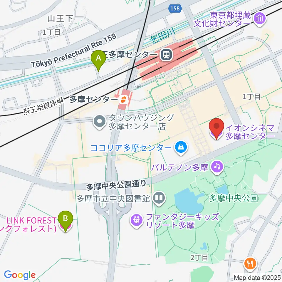 イオンシネマ多摩センター周辺のホテル一覧地図