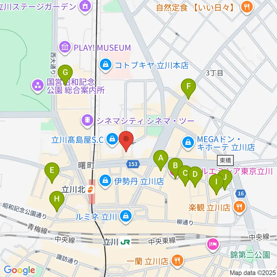 立川シネマシティ シネマ・ワン周辺のホテル一覧地図
