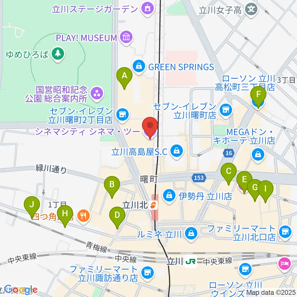 立川シネマシティ シネマ・ツー周辺のホテル一覧地図