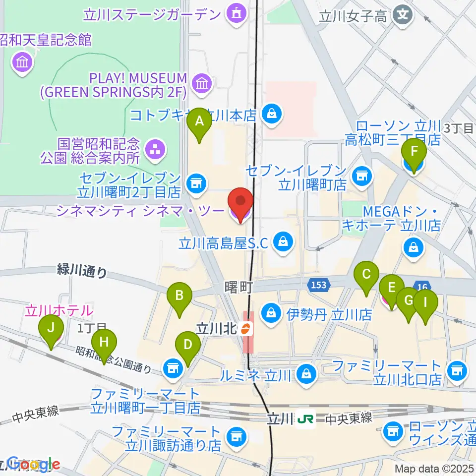 立川シネマシティ シネマ・ツー周辺のホテル一覧地図
