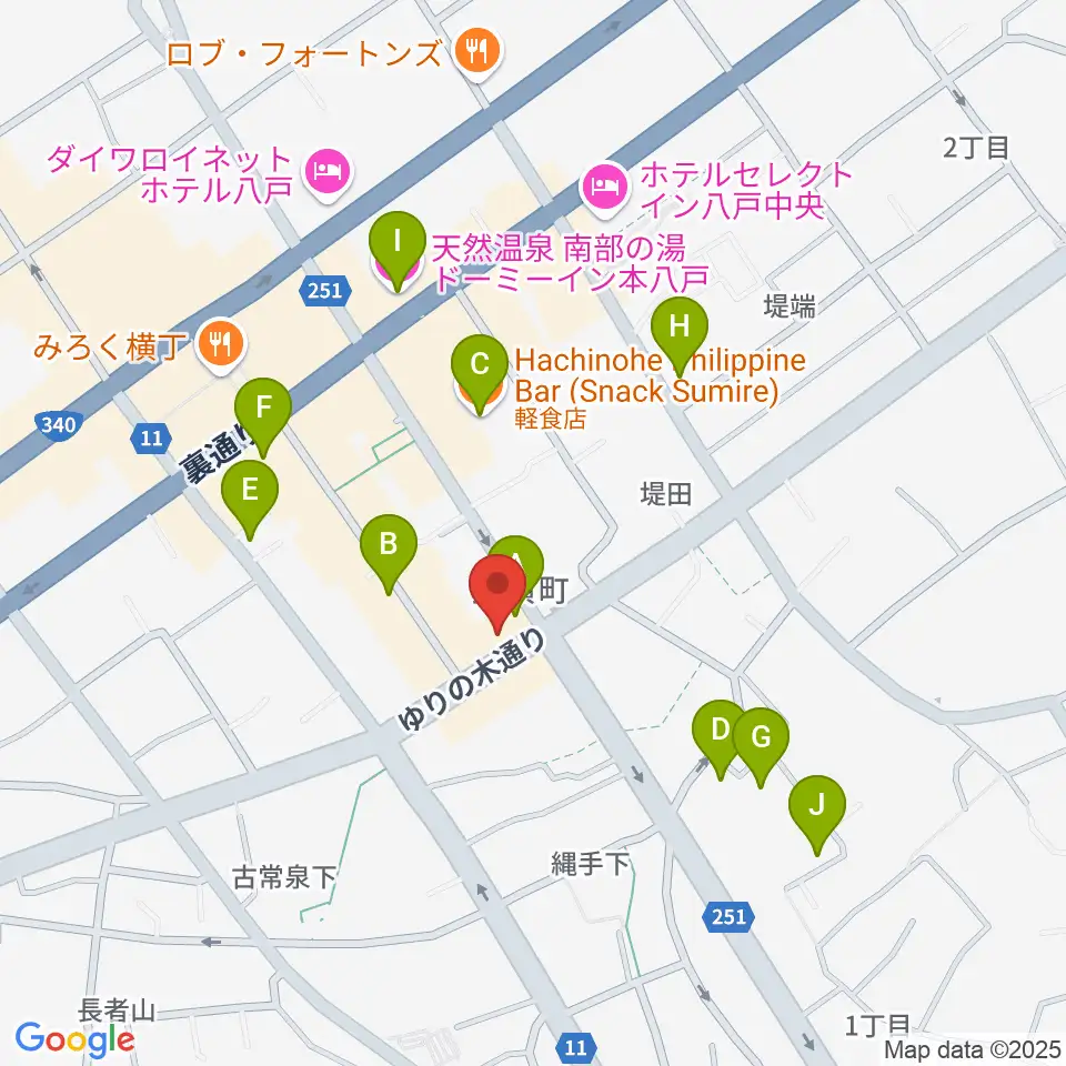 八戸フォーミー周辺のホテル一覧地図