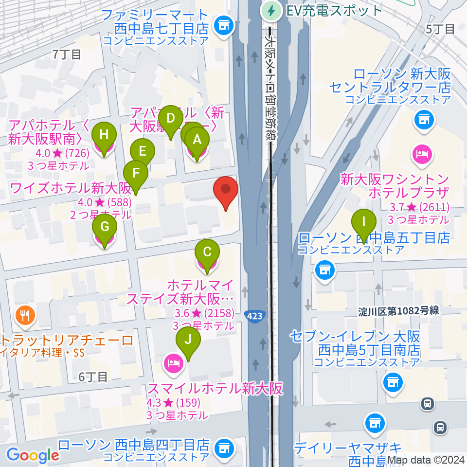 Studio CATWALK周辺のホテル一覧地図