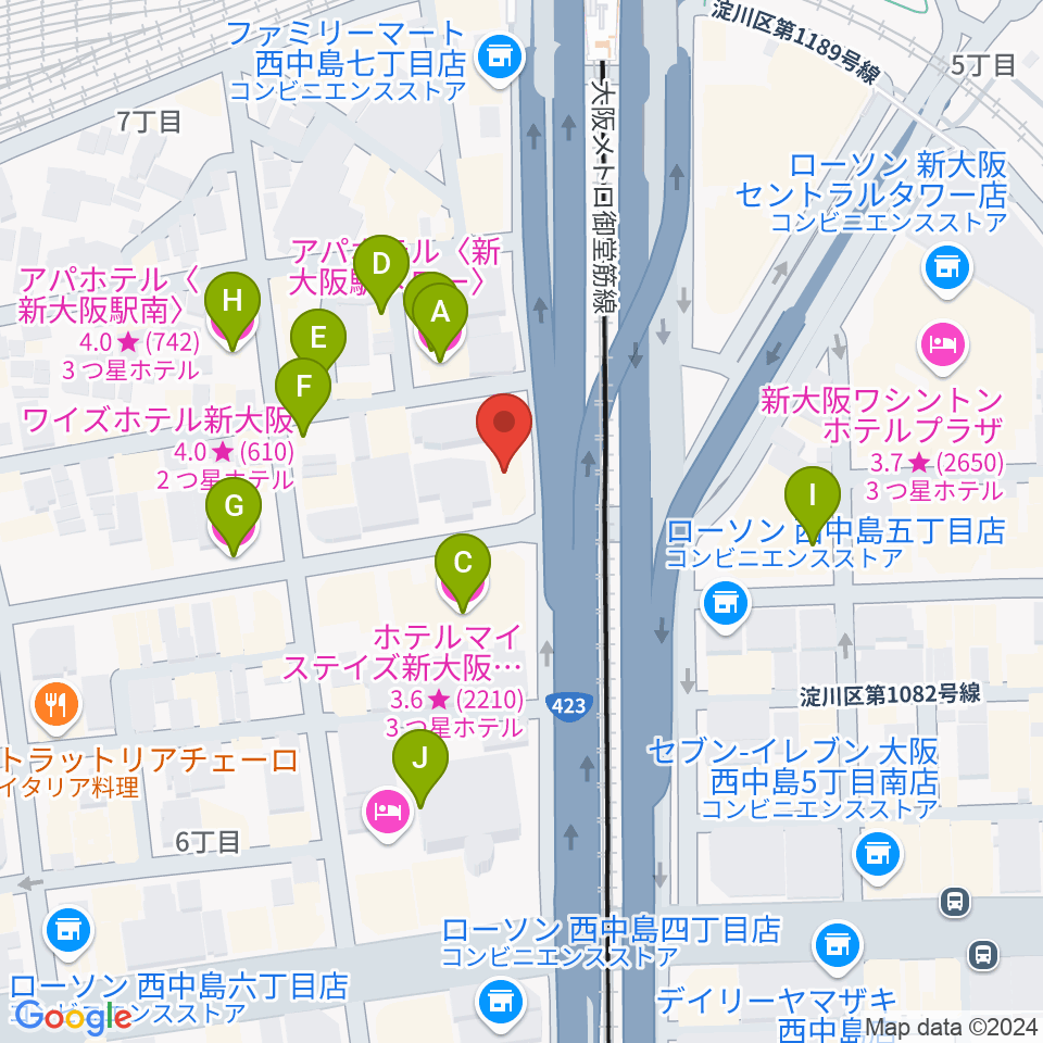 Studio CATWALK周辺のホテル一覧地図