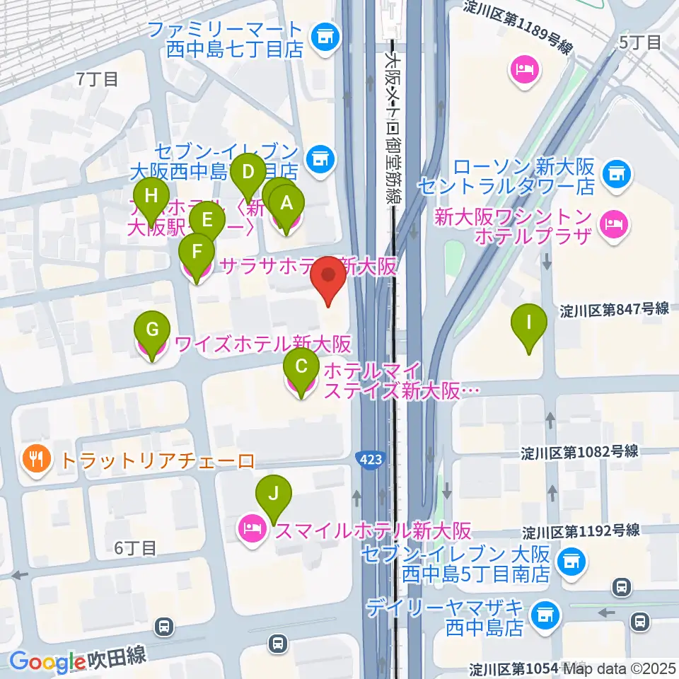 Studio CATWALK周辺のホテル一覧地図