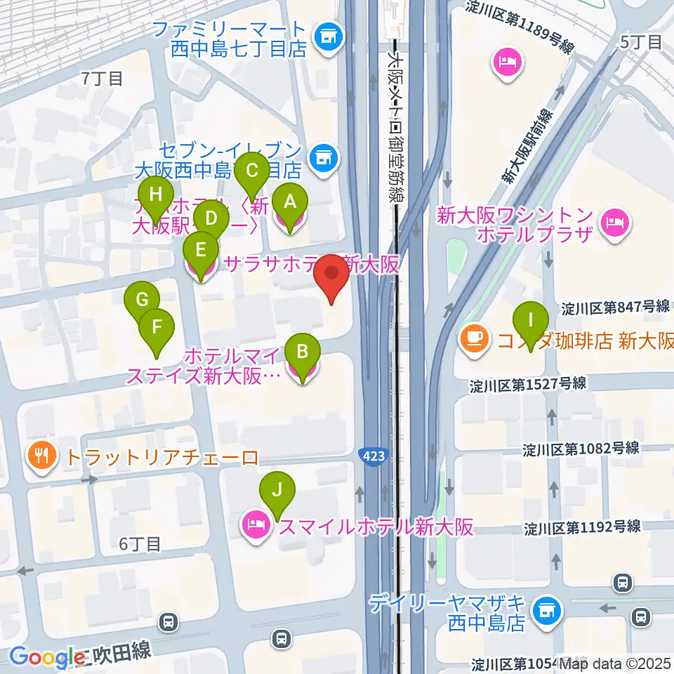 Studio CATWALK周辺のホテル一覧地図