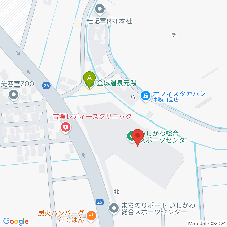 いしかわ総合スポーツセンター周辺のホテル一覧地図