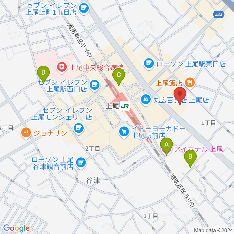 ワイワイミュージックカンパニー音楽スクール周辺のホテル一覧地図