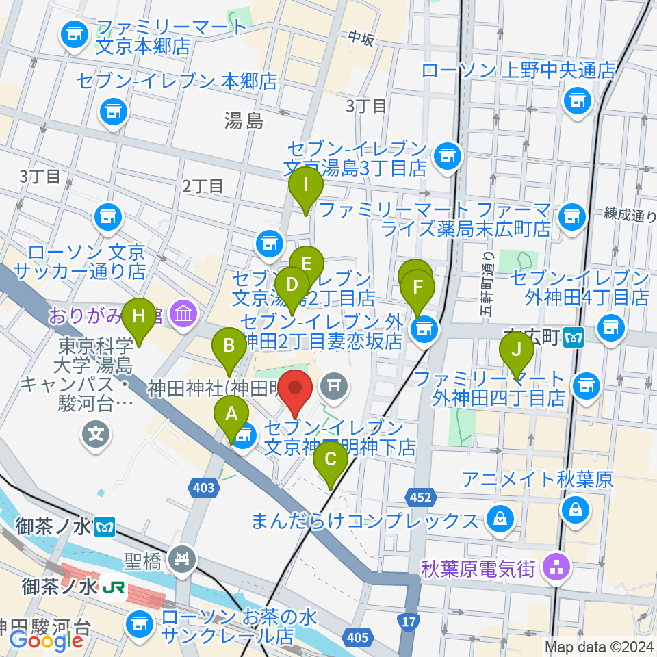 神田明神ホール周辺のホテル一覧地図