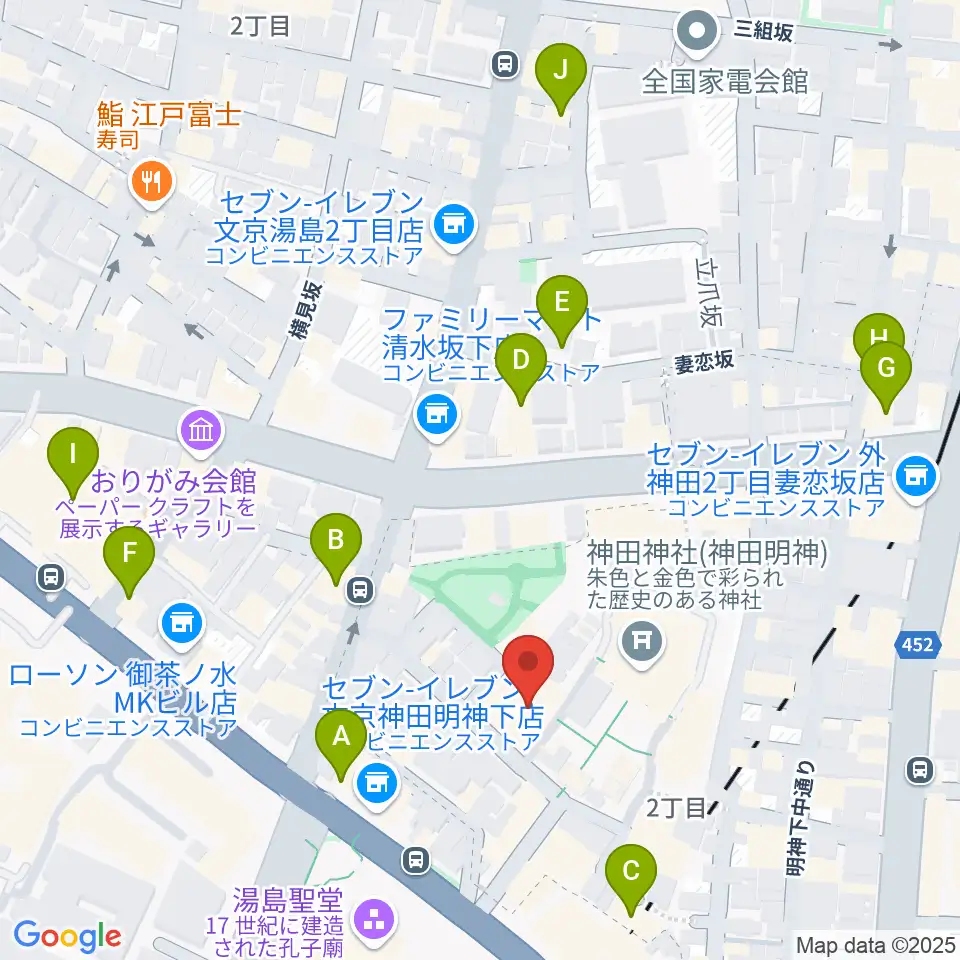 神田明神ホール周辺のホテル一覧地図