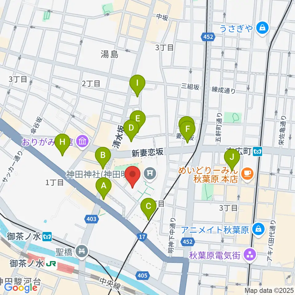 神田明神ホール周辺のホテル一覧地図