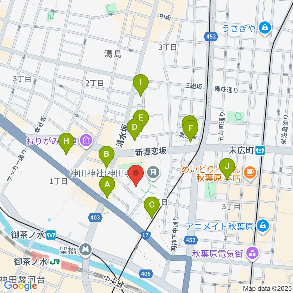 神田明神ホール周辺のホテル一覧地図