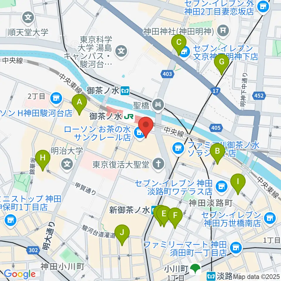 ディスクユニオンお茶の水駅前店周辺のホテル一覧地図