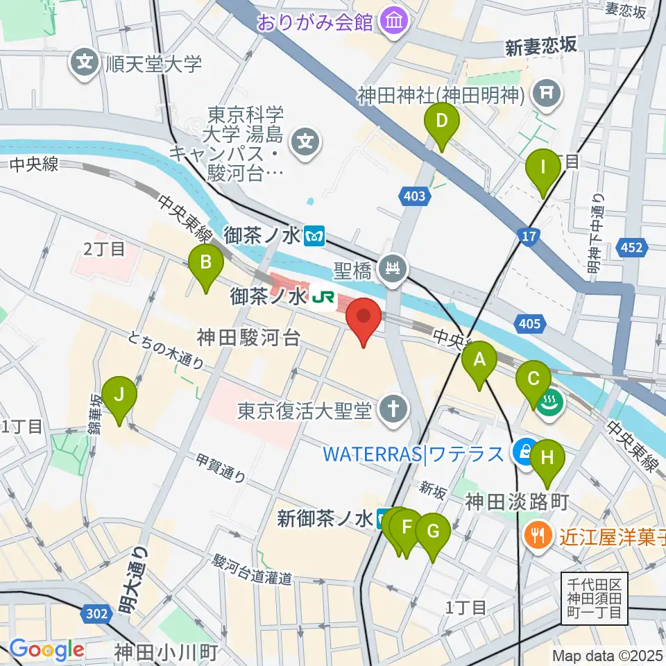 ディスクユニオンお茶の水駅前店周辺のホテル一覧地図