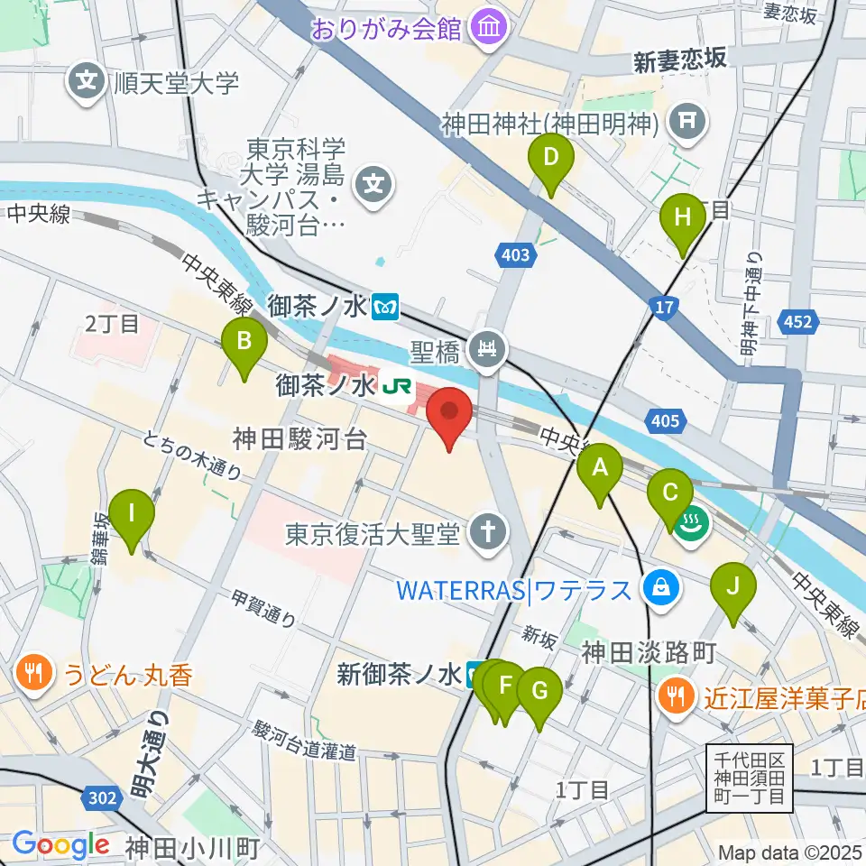 ディスクユニオンお茶の水駅前店周辺のホテル一覧地図