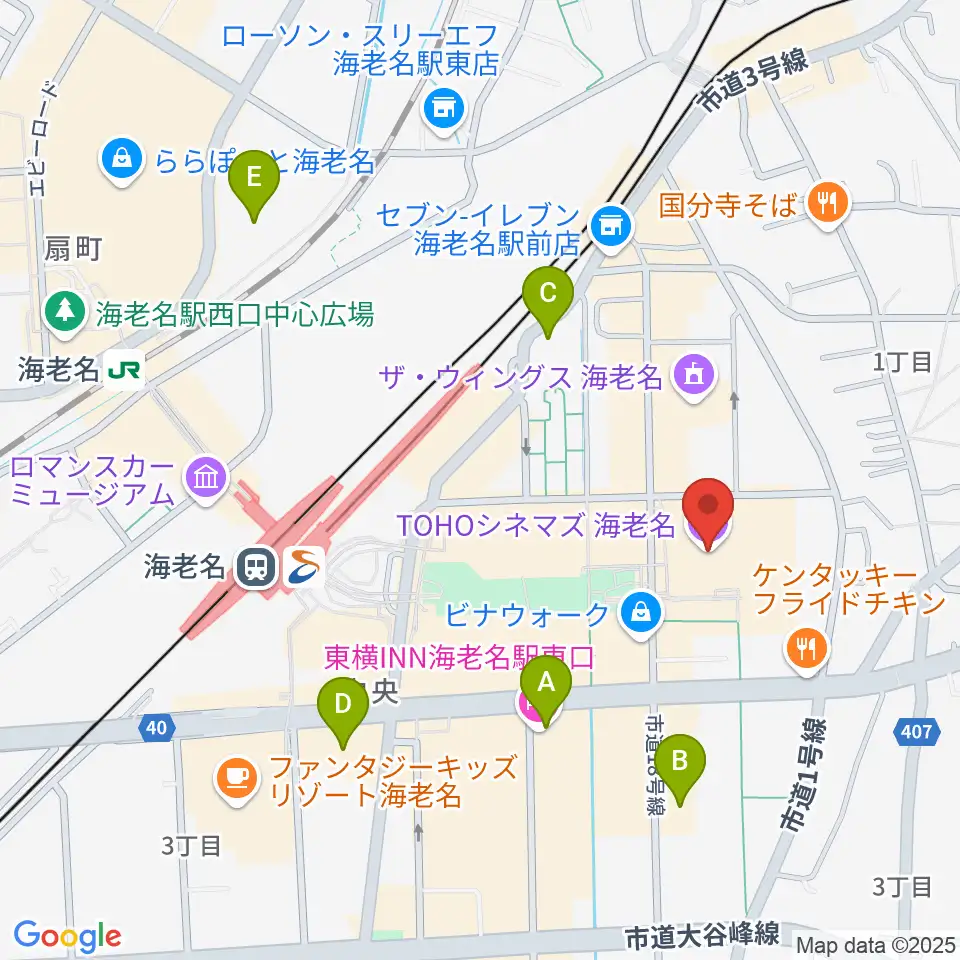 TOHOシネマズ海老名周辺のホテル一覧地図
