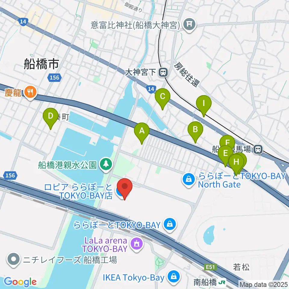 TOHOシネマズららぽーと船橋周辺のホテル一覧地図