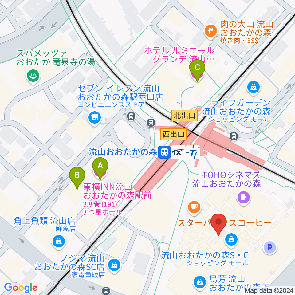 TOHOシネマズ流山おおたかの森周辺のホテル一覧地図