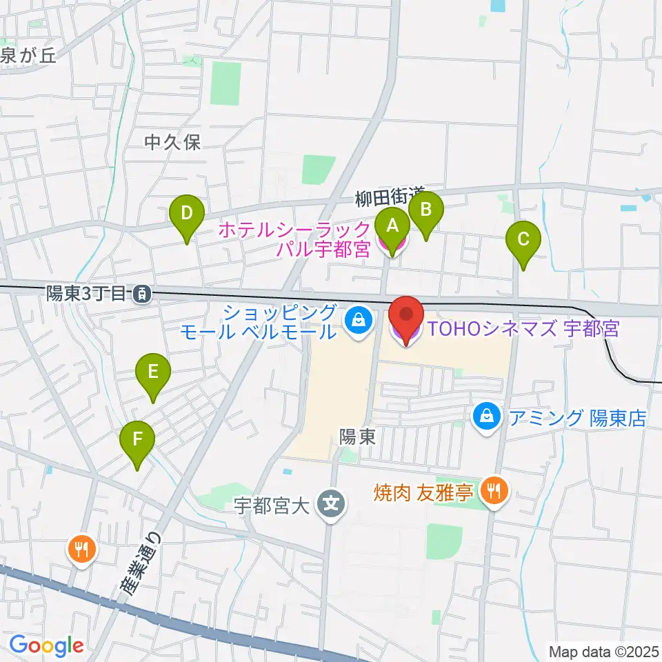 TOHOシネマズ宇都宮周辺のホテル一覧地図