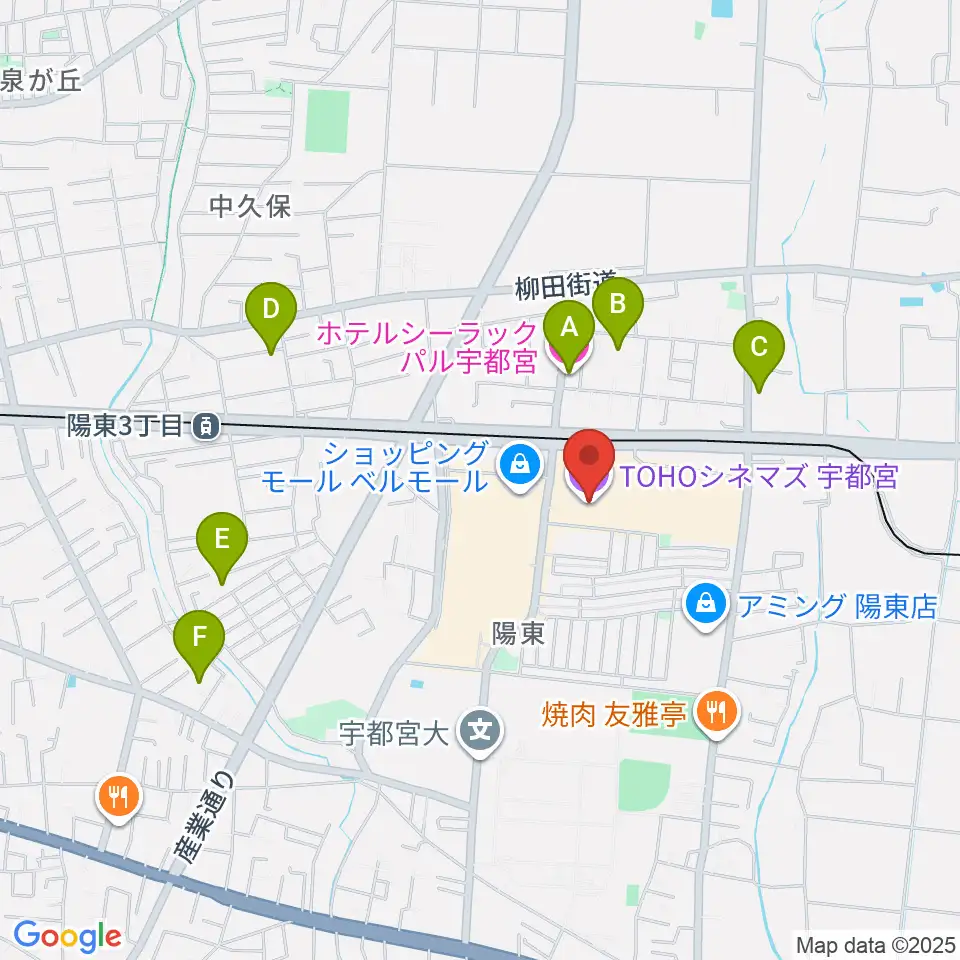 TOHOシネマズ宇都宮周辺のホテル一覧地図