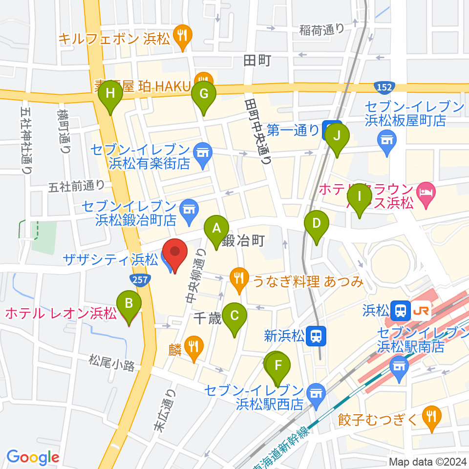 TOHOシネマズ浜松周辺のホテル一覧地図