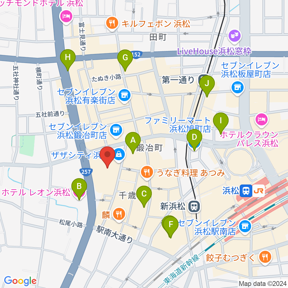 TOHOシネマズ浜松周辺のホテル一覧地図