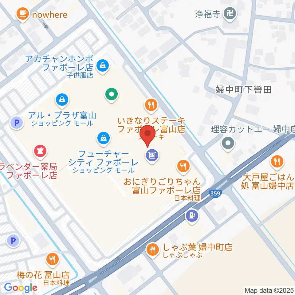 TOHOシネマズ ファボーレ富山周辺のホテル一覧地図