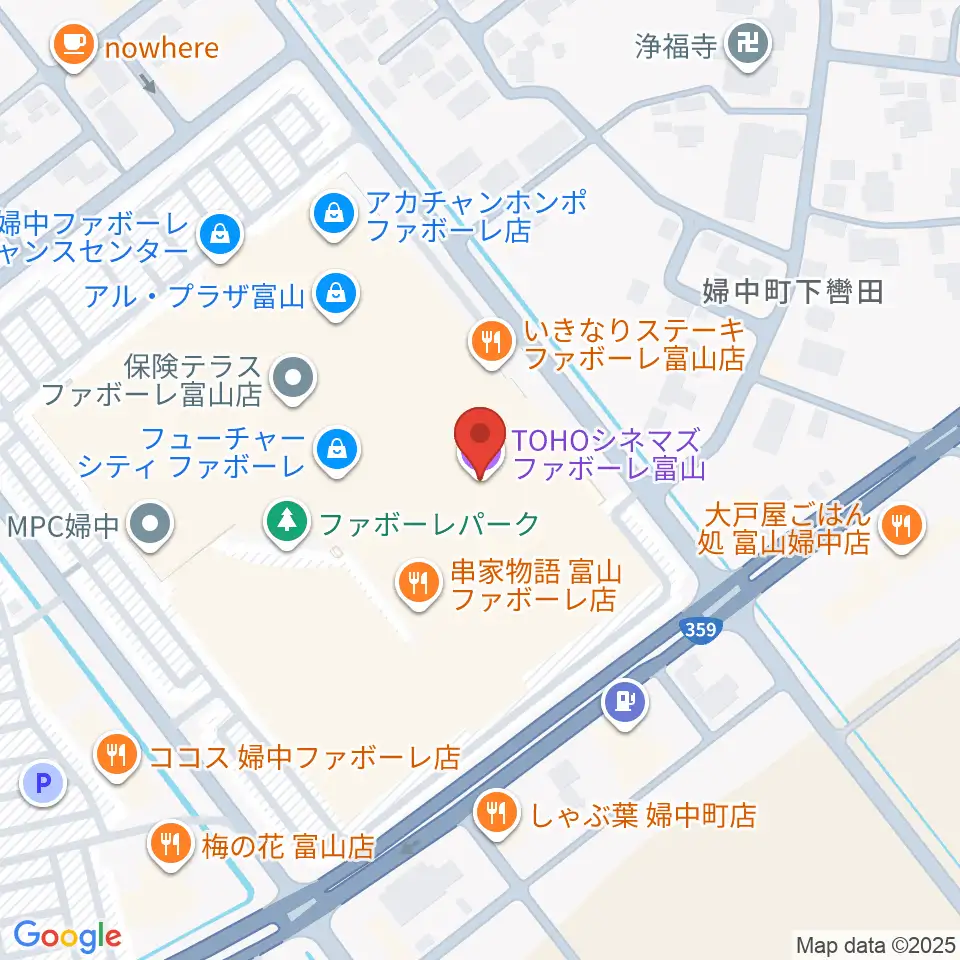 TOHOシネマズ ファボーレ富山周辺のホテル一覧地図