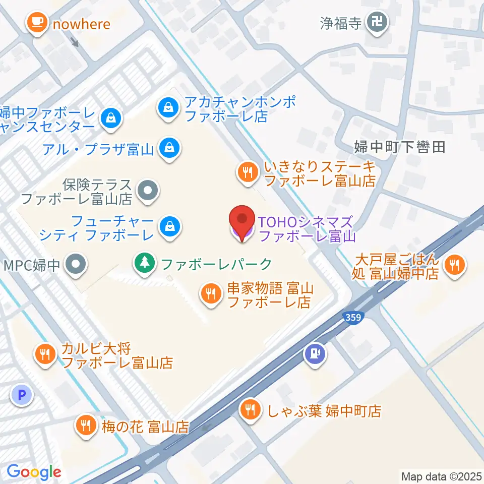 TOHOシネマズ ファボーレ富山周辺のホテル一覧地図