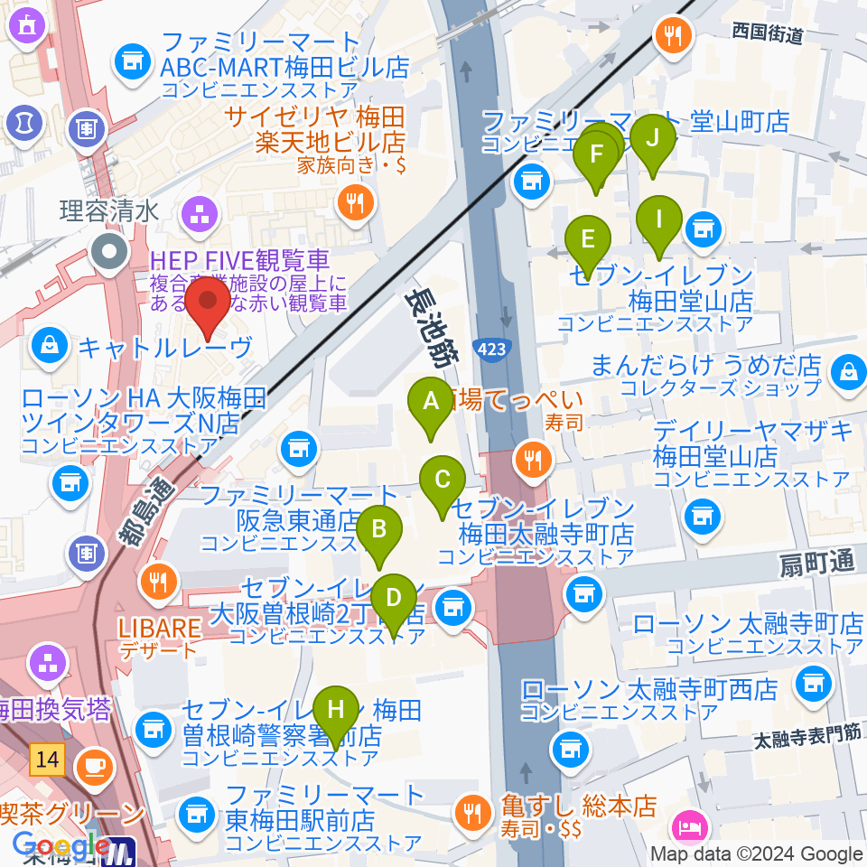 TOHOシネマズ梅田周辺のホテル一覧地図