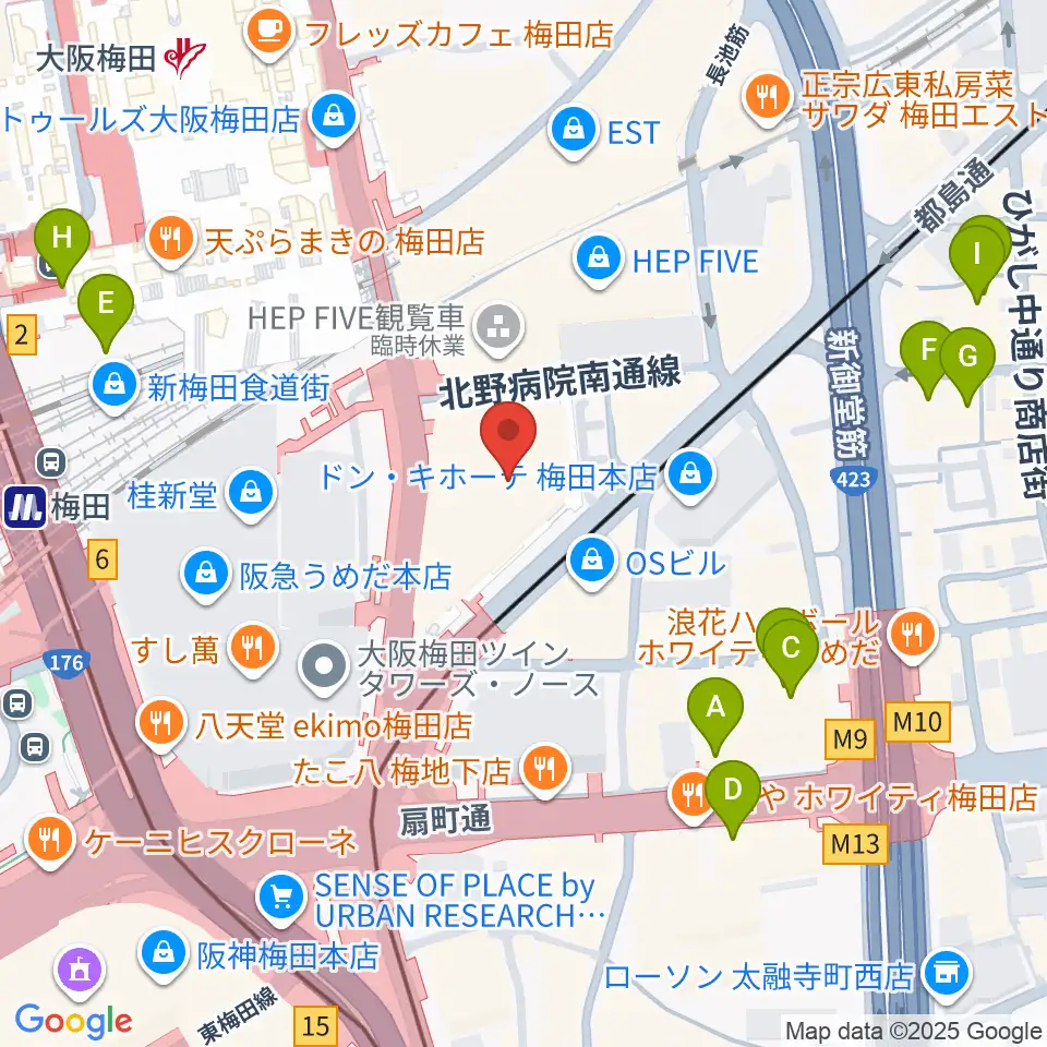 TOHOシネマズ梅田周辺のホテル一覧地図