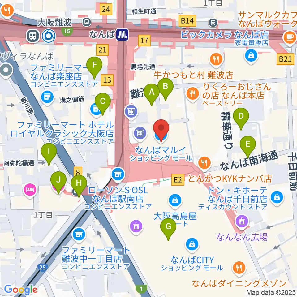TOHOシネマズなんば本館周辺のホテル一覧地図