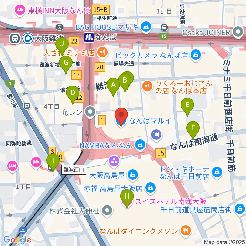 TOHOシネマズなんば本館周辺のホテル一覧地図